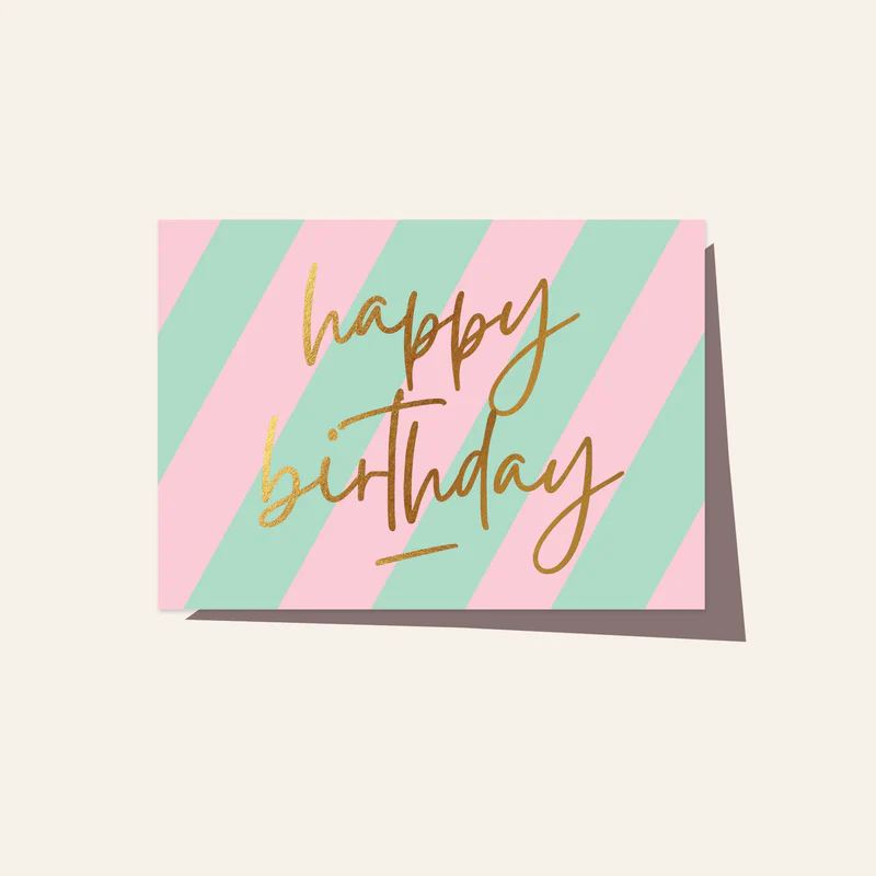 ELM PAPER Greeting Card - Cabana Stripe Birthday Birthday Card - Zabecca Living