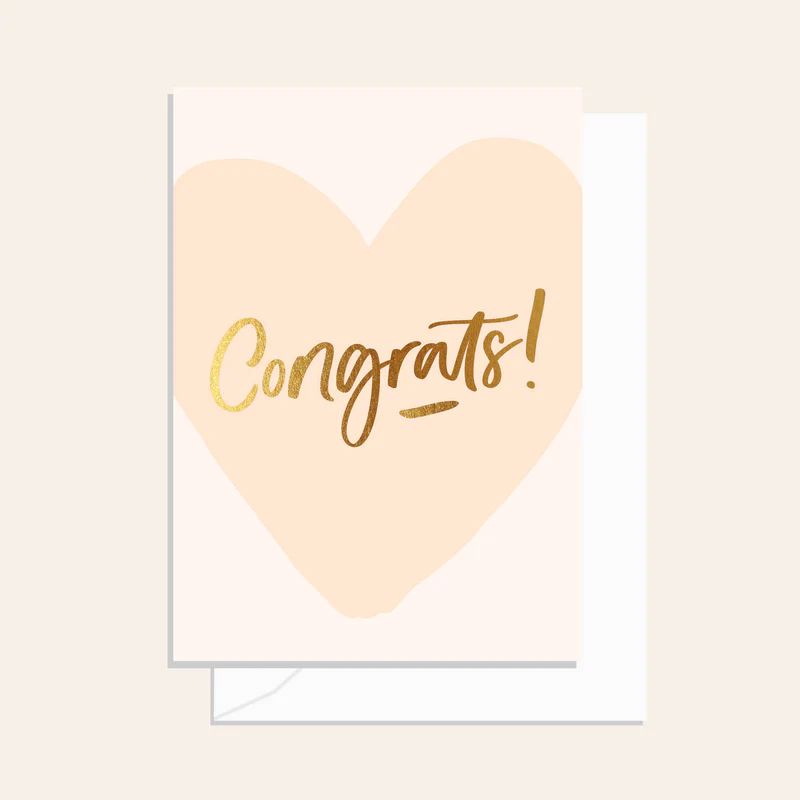 ELM PAPER Greeting Card - Congrats Heart Sand greeting card - Zabecca Living