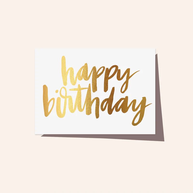 ELM PAPER Greeting Card - Happy Birthday Gold Birthday Card - Zabecca Living