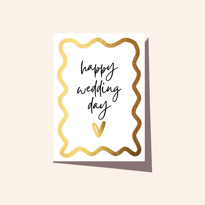 ELM PAPER Greeting Card - Wavy Wedding Day Blank Card - Zabecca Living