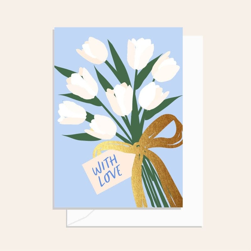 ELM PAPER Greeting Card - White Flower Bunch Birthday Card - Zabecca Living