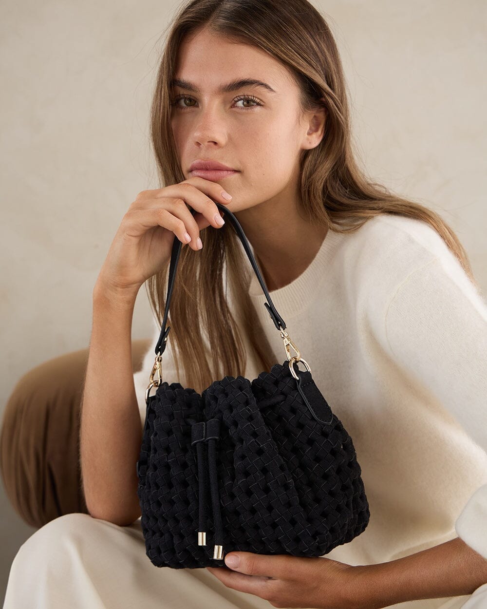 ELMS + KING Box Weave Bag - Navy HANDBAG - Zabecca Living