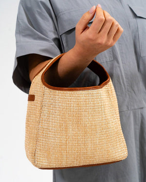 ELMS + KING Linton Crossbody Large - Tan Weave HANDBAG - Zabecca Living