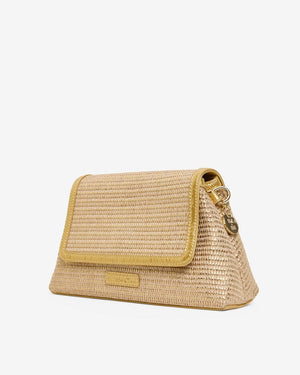 ELMS + KING Lugano Crossbody - Gold Weave HANDBAG - Zabecca Living