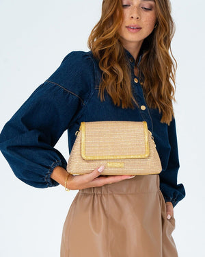 ELMS + KING Lugano Crossbody - Gold Weave HANDBAG - Zabecca Living