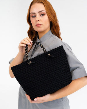 ELMS + KING Michigan Tote - Black Neo Plait TOTE BAG - Zabecca Living