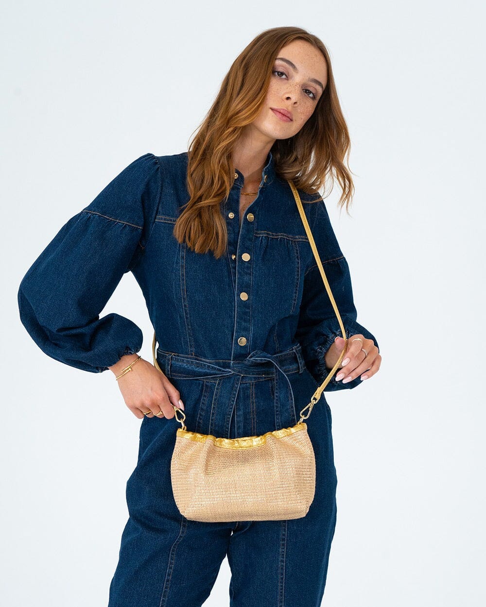 ELMS + KING Monty Bag - Gold Weave HANDBAG - Zabecca Living