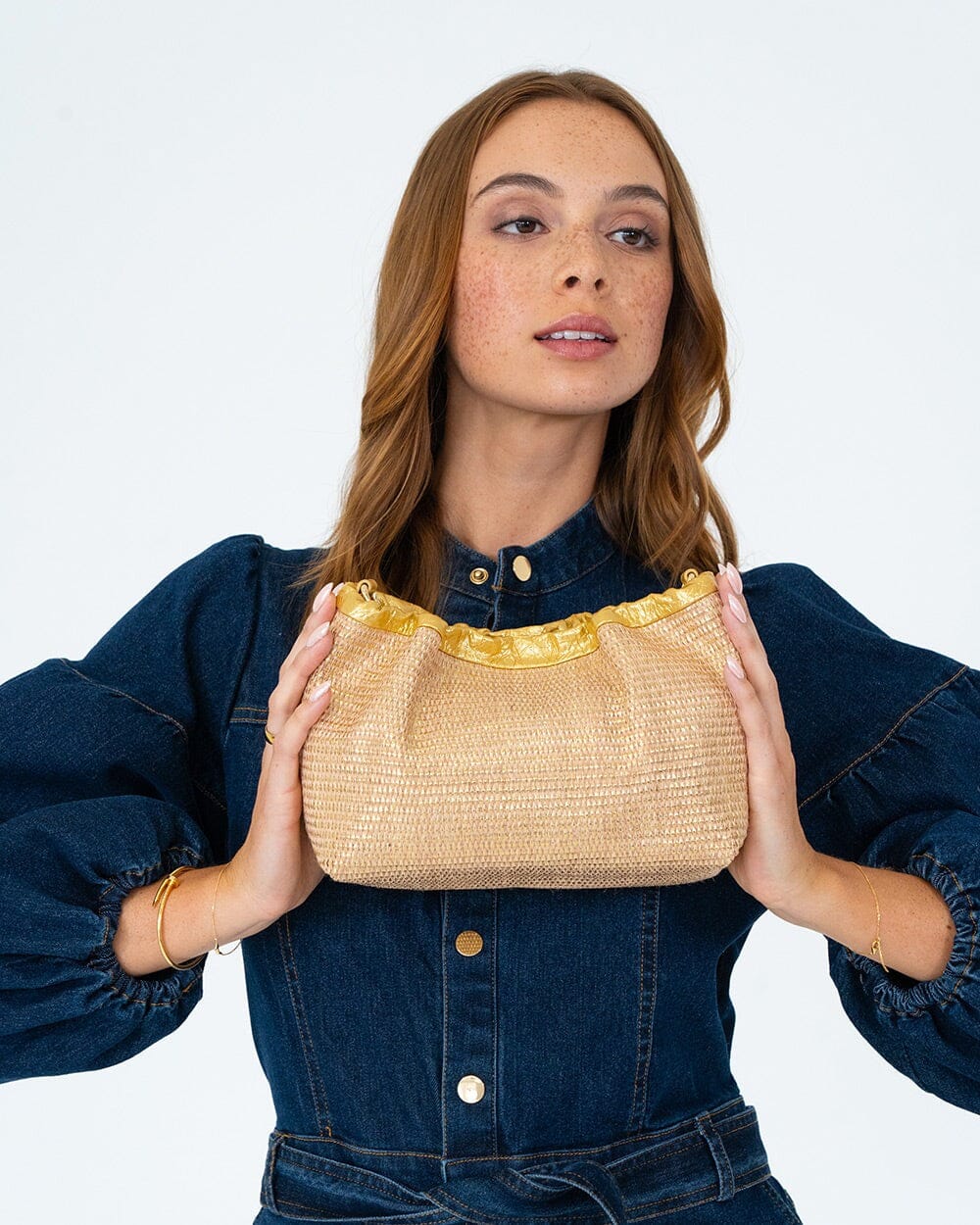 ELMS + KING Monty Bag - Gold Weave HANDBAG - Zabecca Living