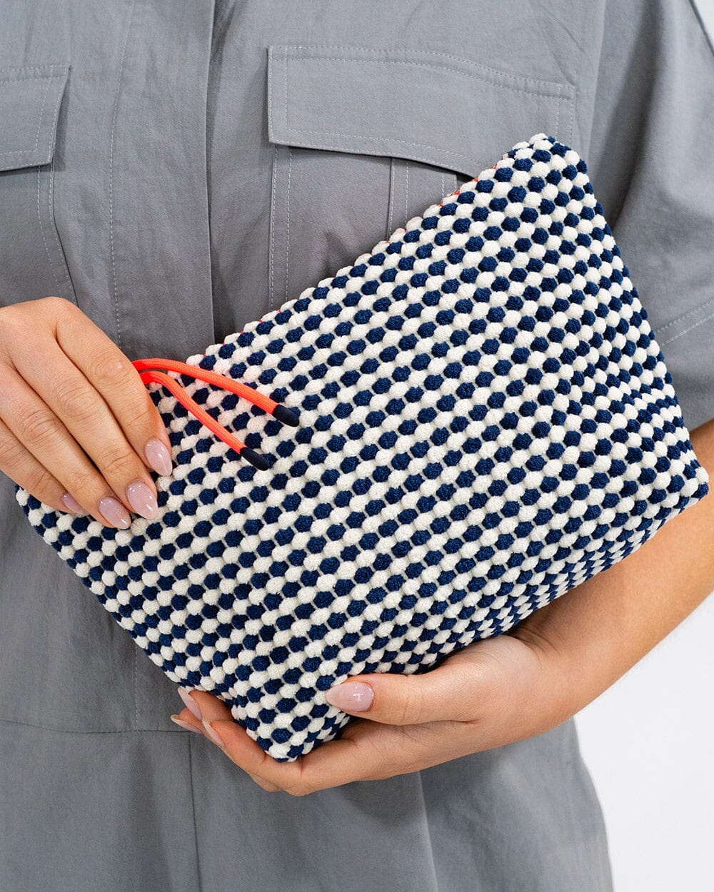 ELMS + KING Napili Case Large - Navy/White HANDBAG - Zabecca Living