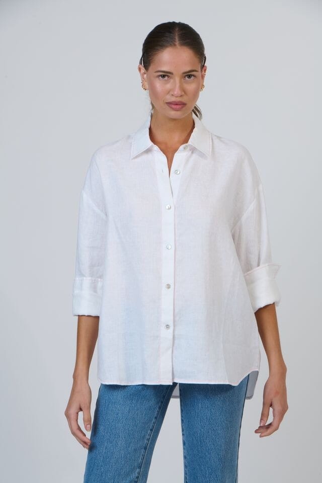 ENVELOPPE Linen Boyfriend Shirt - Lys Shirts &amp; Blouses - Zabecca Living