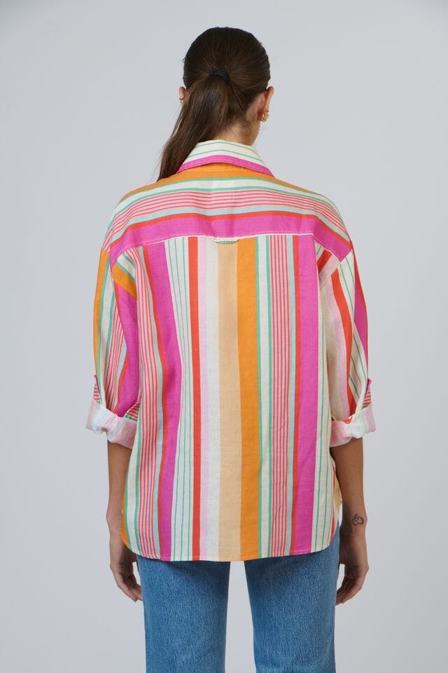 ENVELOPPE Linen Boyfriend Shirt - Provence Shirts &amp; Blouses - Zabecca Living