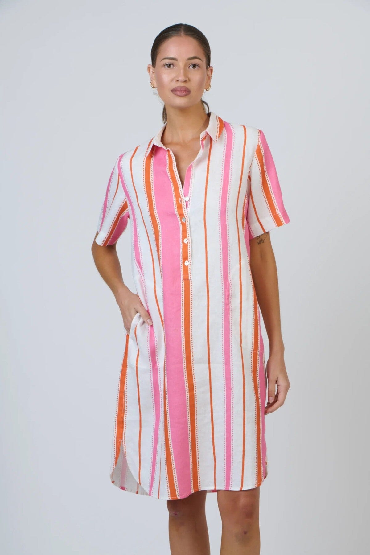 ENVELOPPE Linen Shirt Dress - Pareo Shirts &amp; Blouses - Zabecca Living