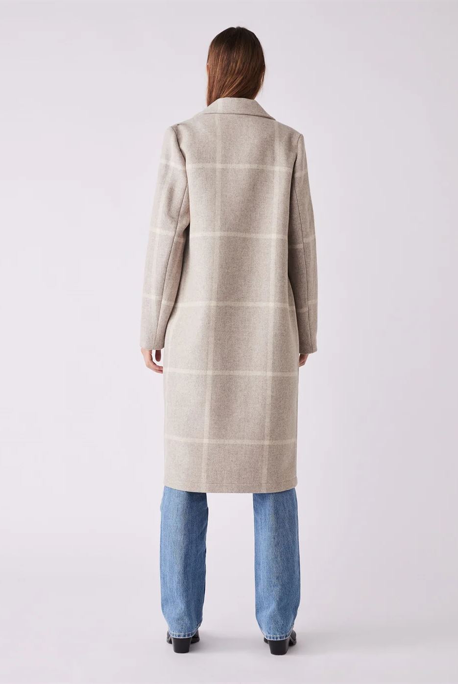 ESMAEE Blanca Coat - Beige Check Coat - Zabecca Living