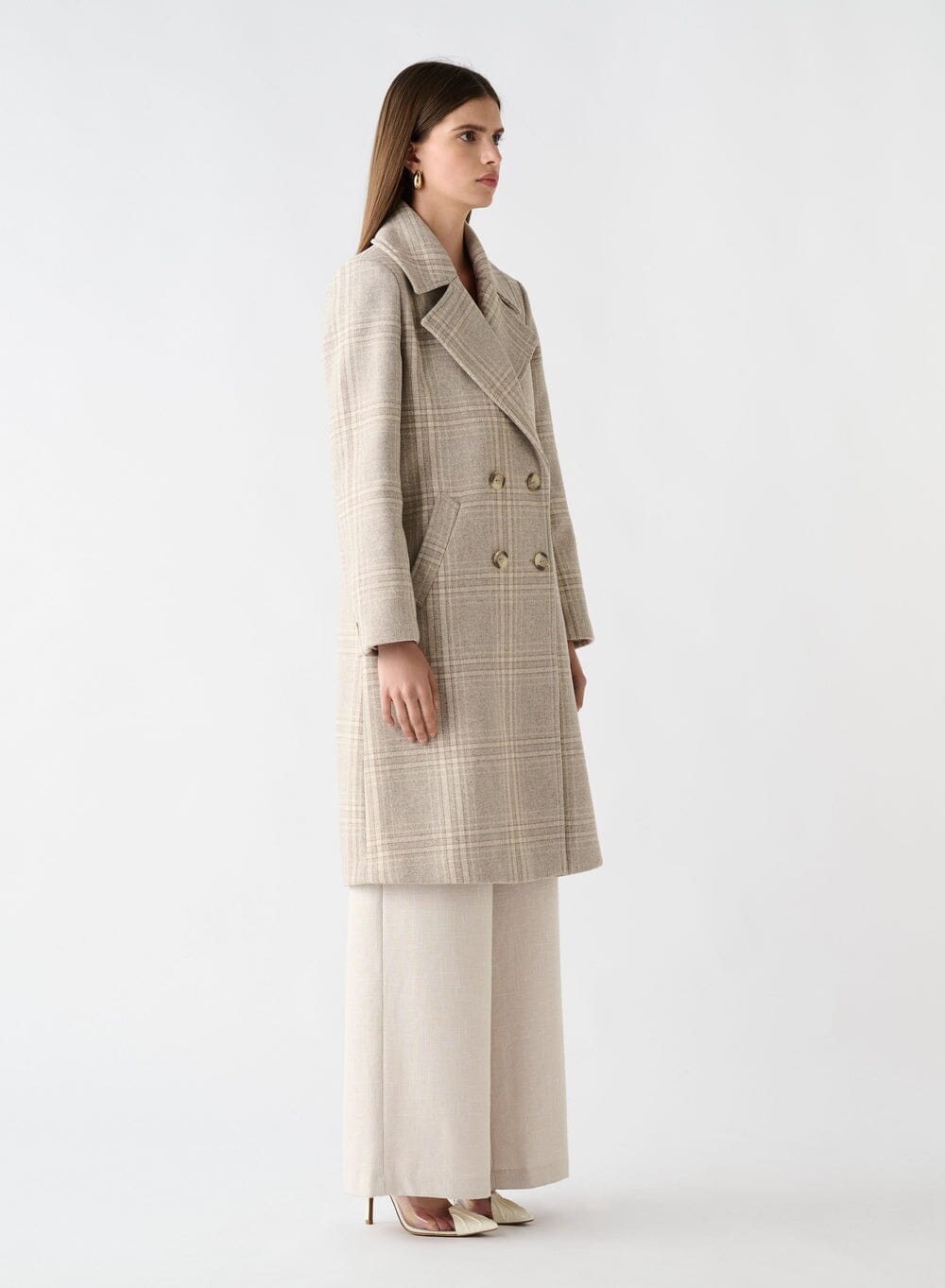ESMAEE Edition Coat - Cream Check Coat - Zabecca Living