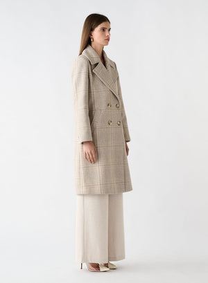 ESMAEE Edition Coat - Cream Check Coat - Zabecca Living