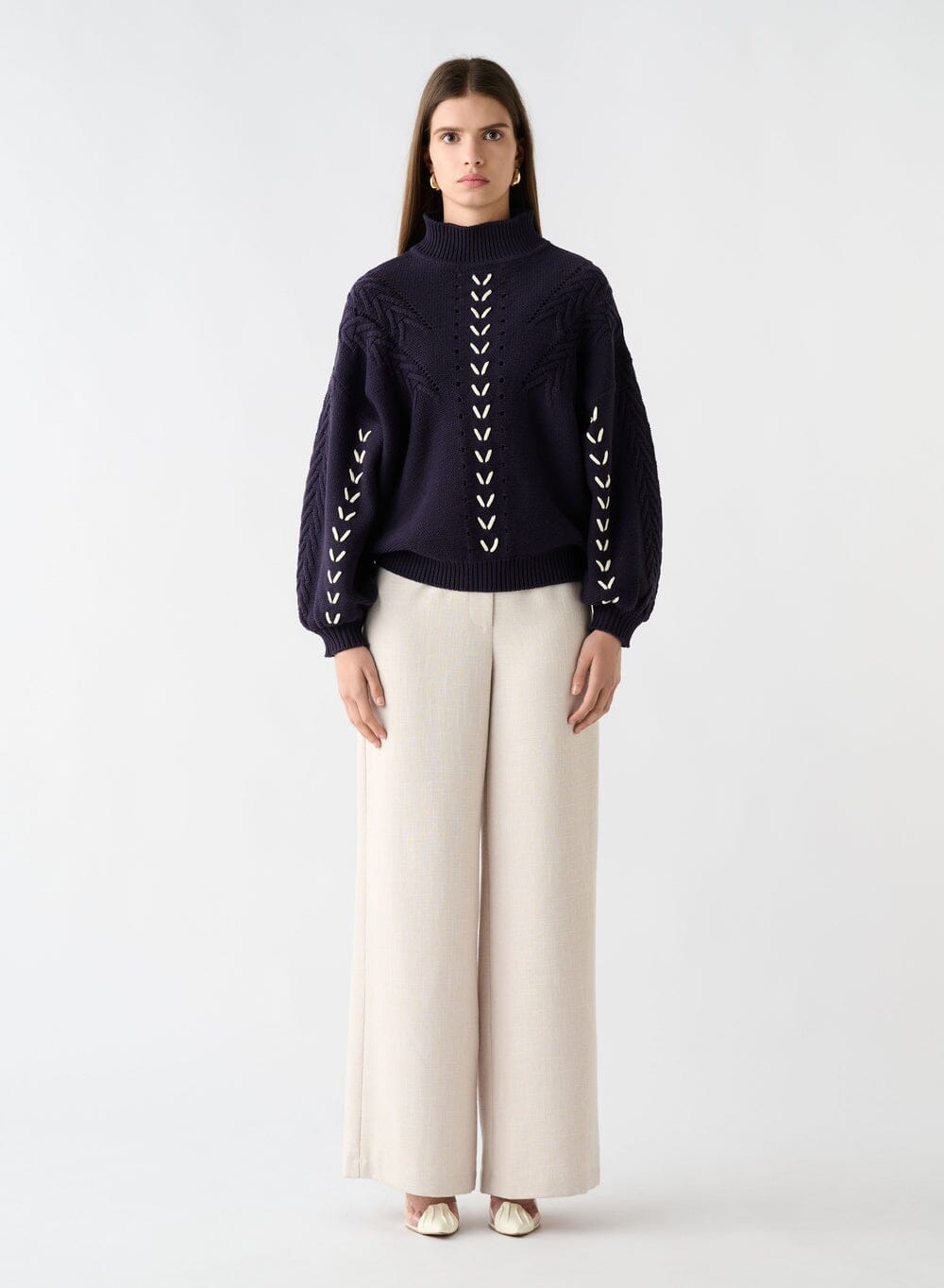 ESMAEE Jody Cable Knit - Indigo Jumpers + Knitwear - Zabecca Living