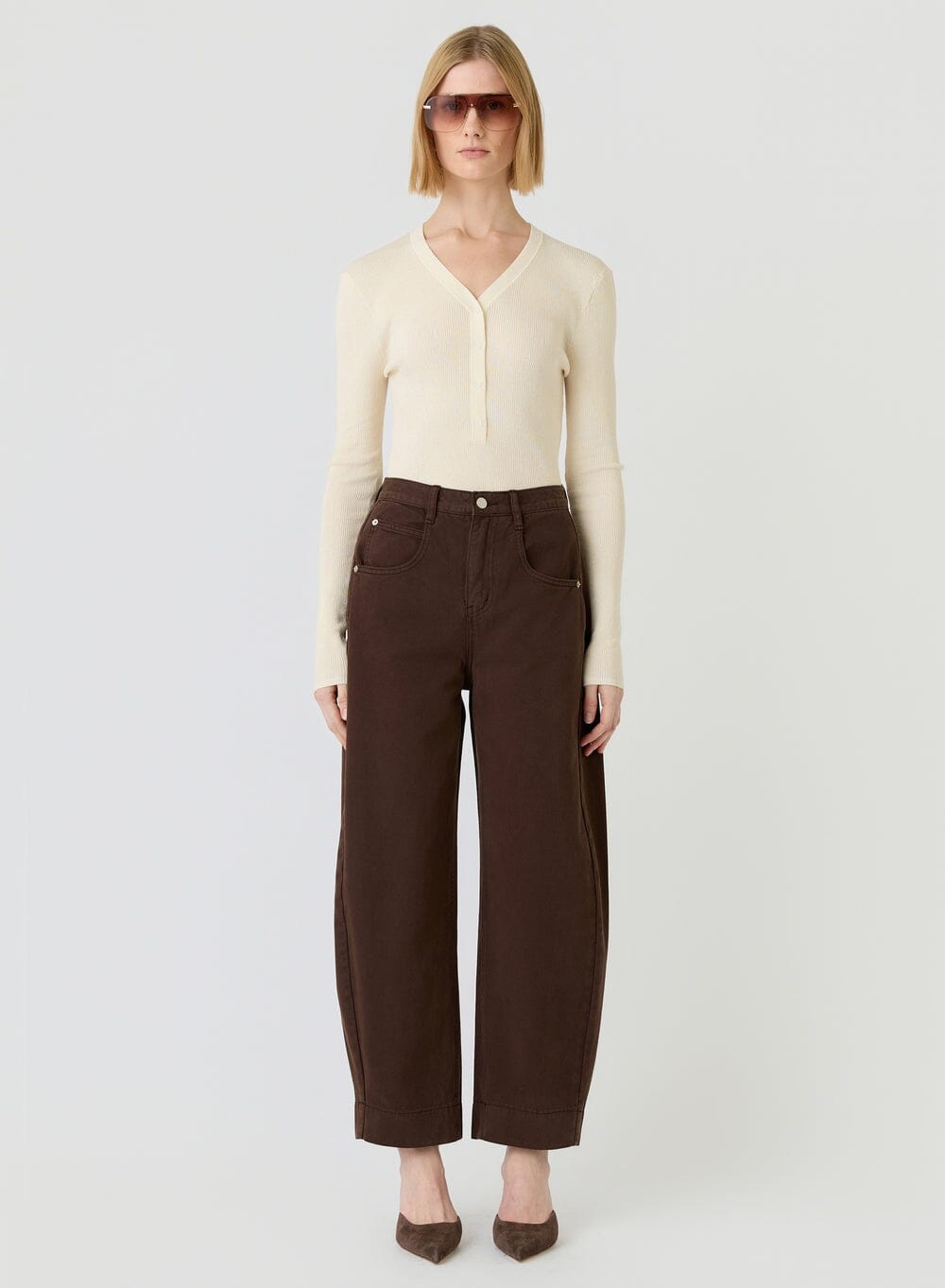 ESMAEE Mayfair Barrel Jeans - Espresso Denim JEANS - Zabecca Living