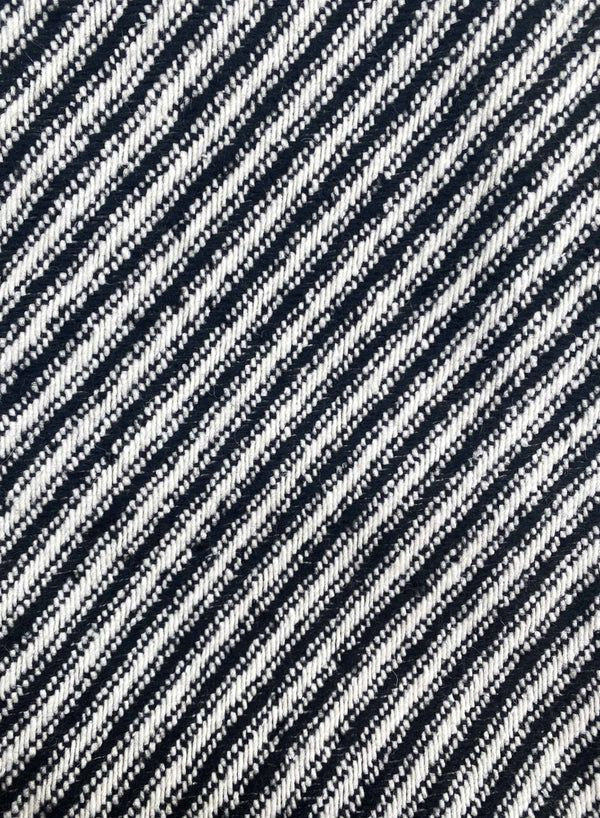 ESMAEE Solo Wrap Coat - Black / White Diagonal Coat - Zabecca Living