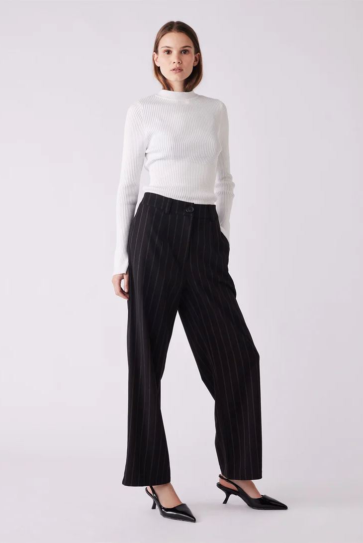 Fashion black pinstripe pants