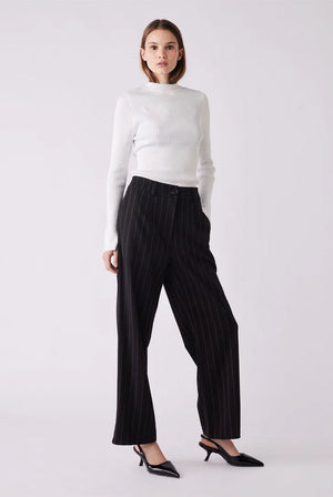 ESMAEE Studio Tailored Pants - Black Pinstripe PANTS - Zabecca Living