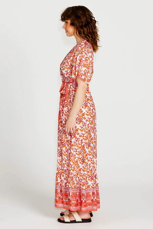 FATE + BECKER Ashley Midi Dress - Pink Blossom Dress - Zabecca Living