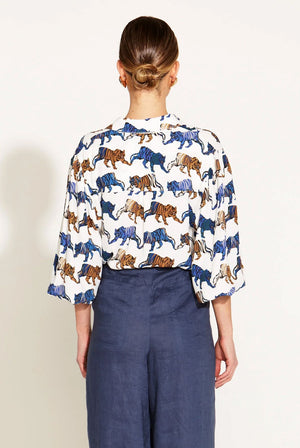 FATE & BECKER Queen Of The Jungle Oversized Shirt - Tiger Print Shirts & Blouses - Zabecca Living