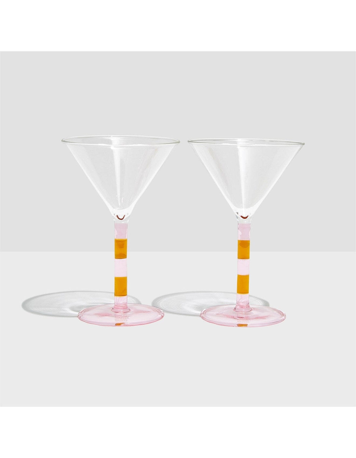 FAZEEK Striped Martini Glass - Pink + Amber DRINKWARE - Zabecca Living