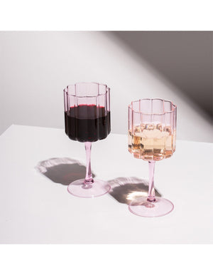 FAZEEK Wave Wine Glass - Pink DRINKWARE - Zabecca Living
