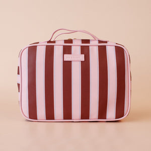 FOX & FALLOW Burgundy Stripe Cosmetic Bag COSMETIC BAG - Zabecca Living
