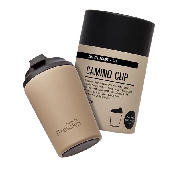 FRESSKO Camino Reusable Cup 12oz - Oat COFFEE, TEA &amp; DRINKS - Zabecca Living