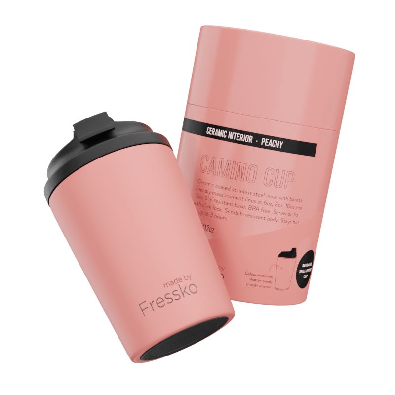 FRESSKO Camino Reusable Cup 12oz - Peachy COFFEE, TEA &amp; DRINKS - Zabecca Living