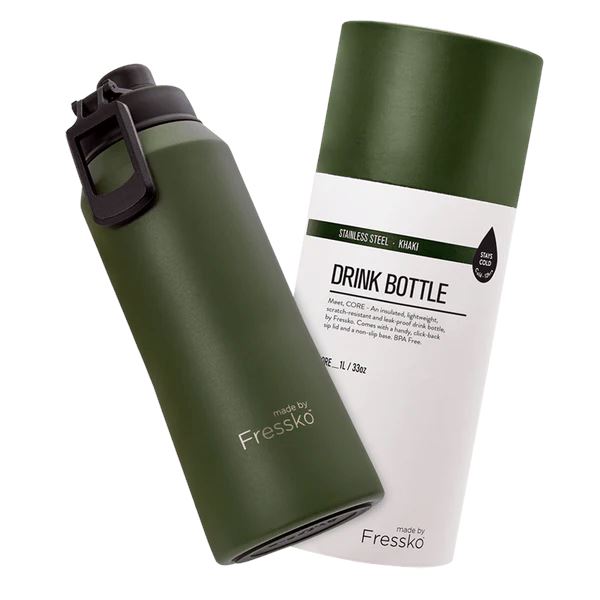 FRESSKO Core Drink Bottle 1L - Khaki COFFEE, TEA & DRINKS - Zabecca Living