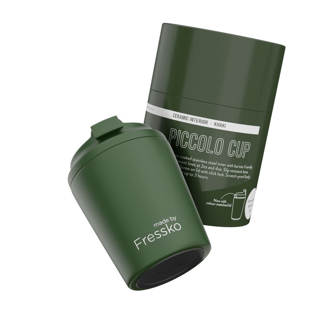 FRESSKO Piccolo Reusable Cup 4oz - Khaki COFFEE, TEA &amp; DRINKS - Zabecca Living