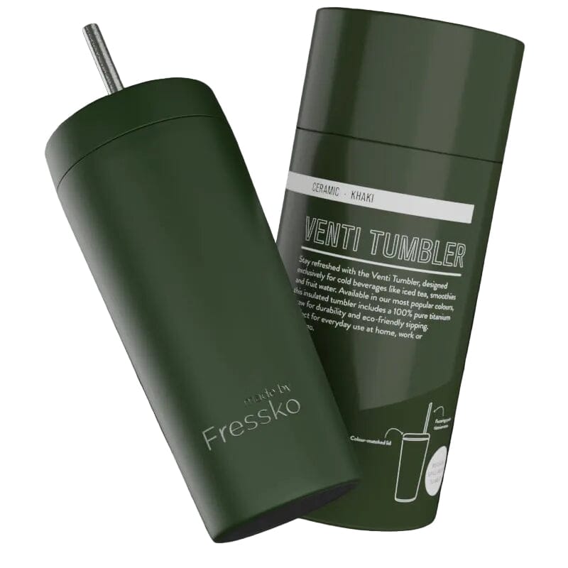 FRESSKO Venti Ceramic Tumbler 600ml - Khaki COFFEE, TEA &amp; DRINKS - Zabecca Living