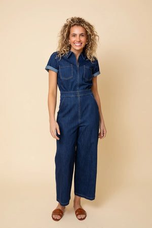 FROCK ME OUT Denim Freestyler Jumpsuit - Washed Denim JUMPSUIT - Zabecca Living