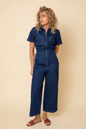 FROCK ME OUT Denim Freestyler Jumpsuit - Washed Denim JUMPSUIT - Zabecca Living