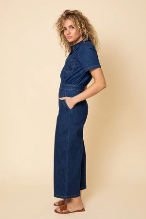 FROCK ME OUT Denim Freestyler Jumpsuit - Washed Denim JUMPSUIT - Zabecca Living