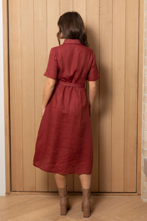 FROCK ME OUT Linen Shapeshifter Dress - Rust Dress - Zabecca Living