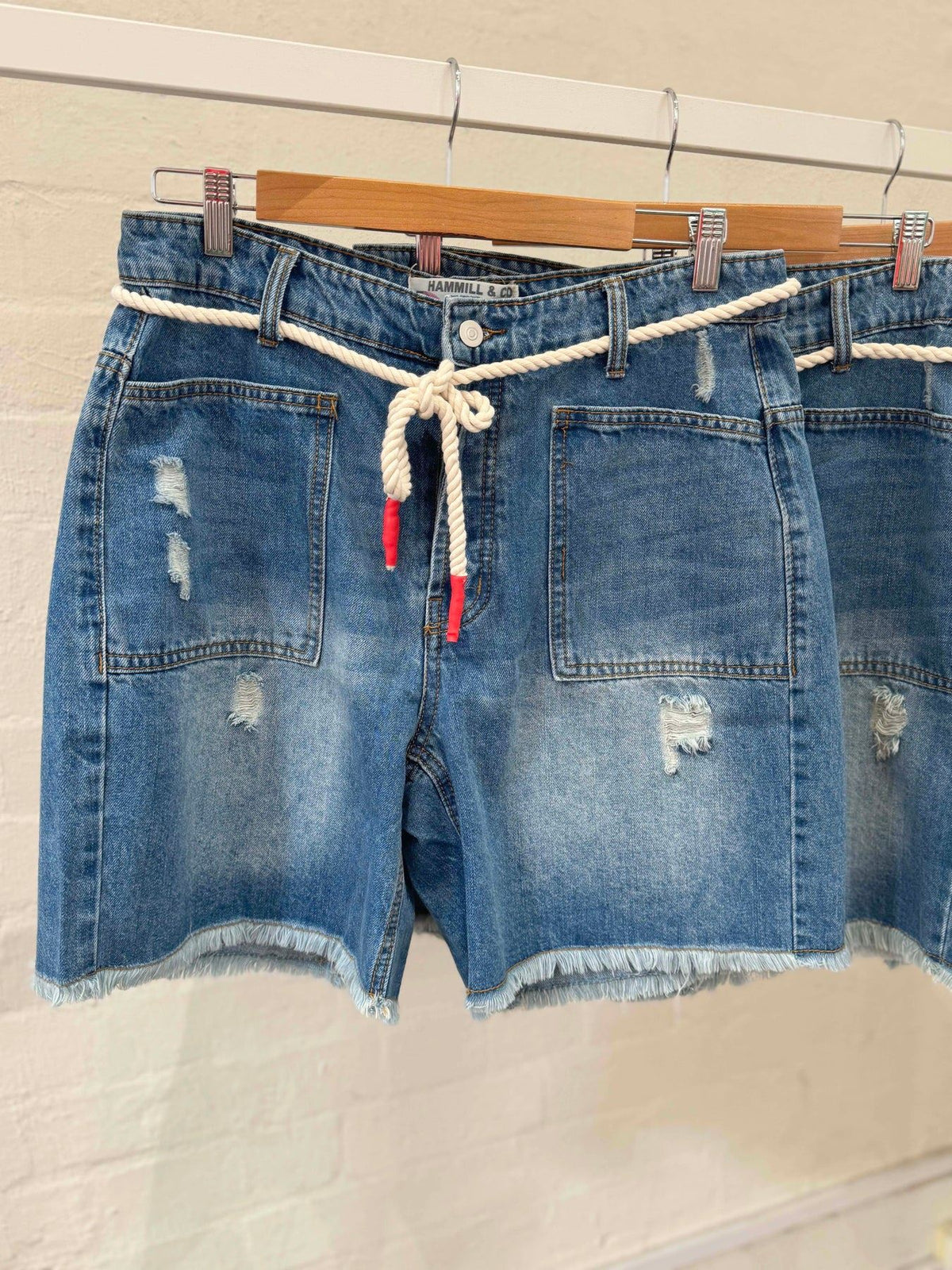 HAMMILL & CO Carpenter Short - Frayed Denim SHORTS - Zabecca Living