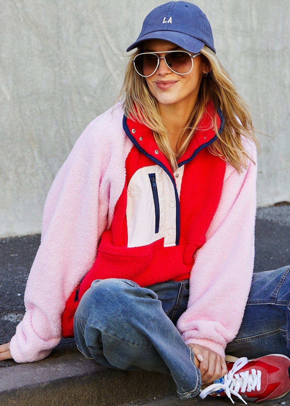 HAMMILL &amp; CO Freestyle Polar Fleece - Red/Pink Jacket - Zabecca Living