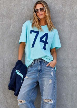 HAMMILL & CO Graphic Tee - Pale Blue Tee - Zabecca Living