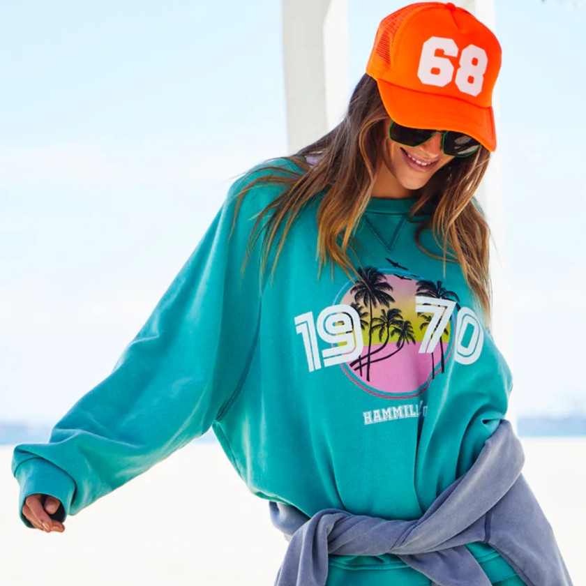 woman wearing green hammill-co-loungewear from zabecca-living