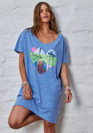 HAMMILL & CO Miami Jersey Tee Dress - Blue Dress - Zabecca Living