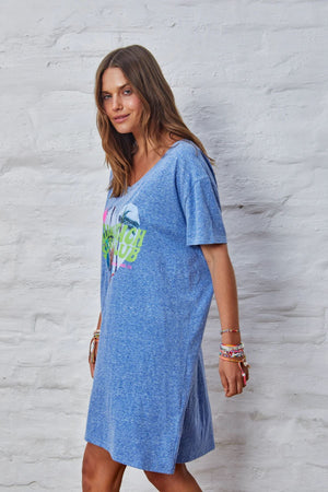 HAMMILL & CO Miami Jersey Tee Dress - Blue Dress - Zabecca Living