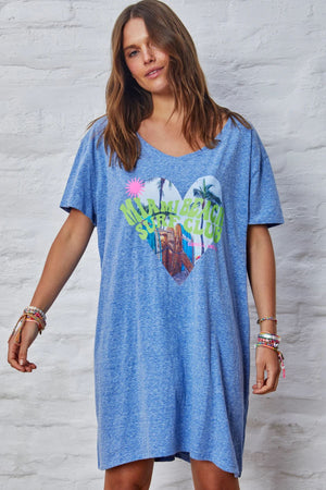 HAMMILL & CO Miami Jersey Tee Dress - Blue Dress - Zabecca Living