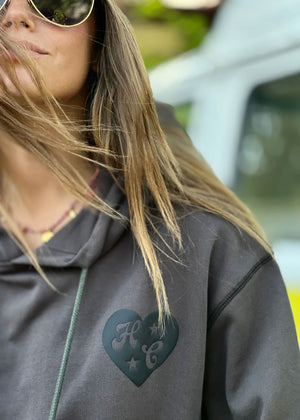 HAMMILL & CO My Boyfriends Oversized Hoodie - Dark Grey SWEATER - Zabecca Living