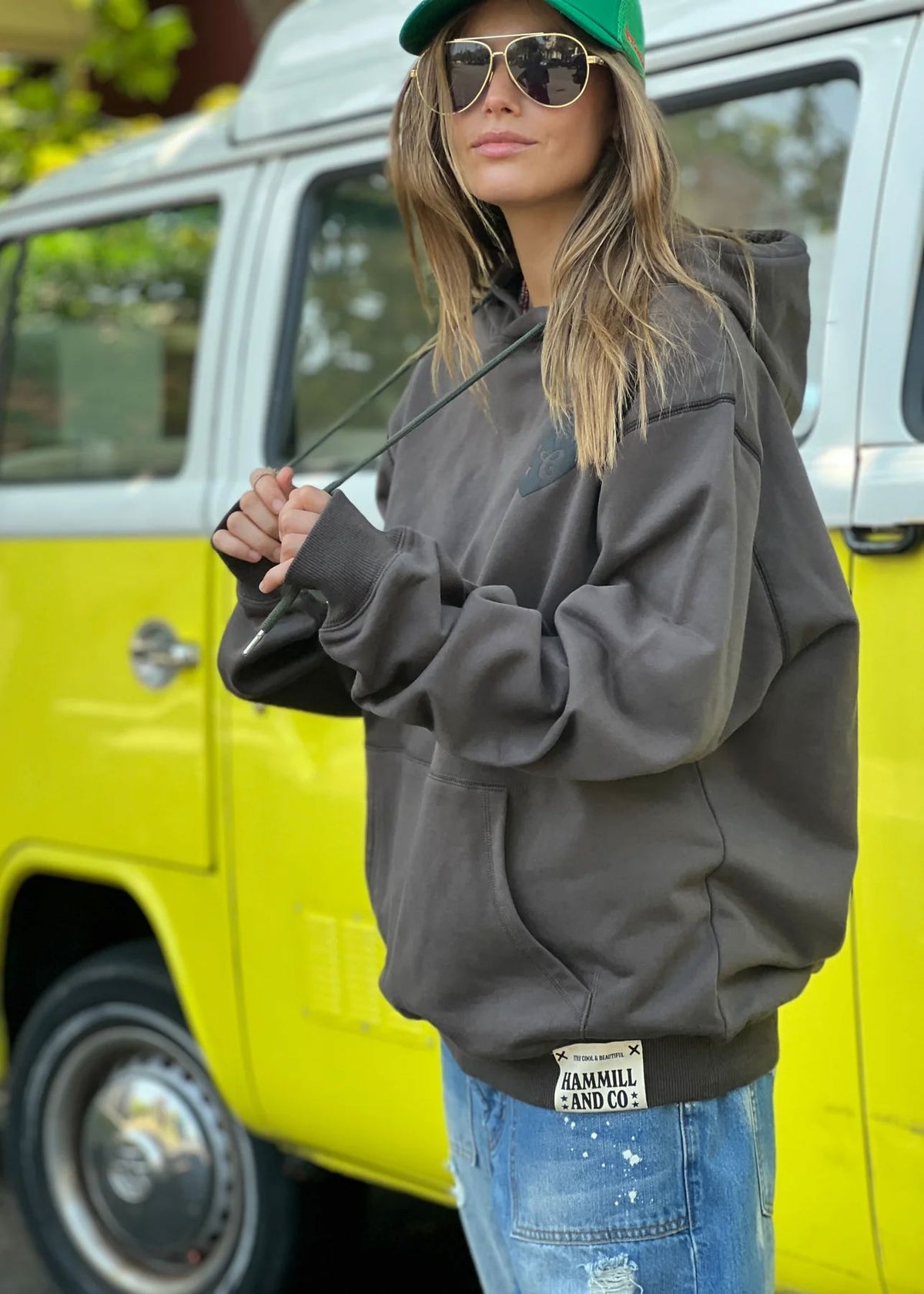 HAMMILL & CO My Boyfriends Oversized Hoodie - Dark Grey SWEATER - Zabecca Living