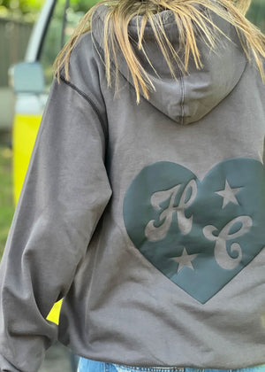 HAMMILL & CO My Boyfriends Oversized Hoodie - Dark Grey SWEATER - Zabecca Living