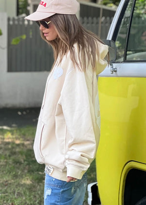 HAMMILL & CO My Boyfriends Oversized Hoodie - Natural SWEATER - Zabecca Living