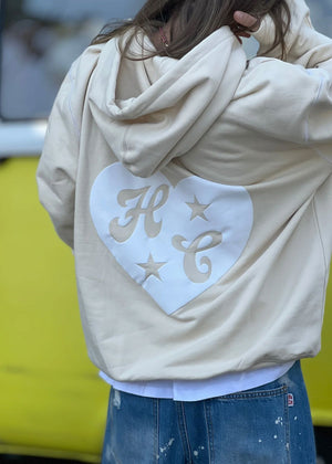 HAMMILL & CO My Boyfriends Oversized Hoodie - Natural SWEATER - Zabecca Living